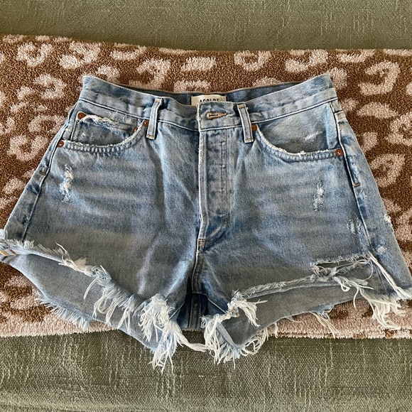AGOLDE Parker Cut Off Denim Shorts | High-Waisted Vintage Fit Size 26 - Picture 3 of 5